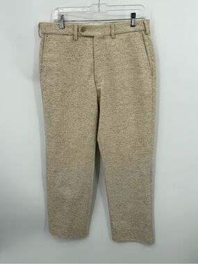 American Trench Donegal Flat Front Wool Dress Pants Size‎ 32x27.5” cream beige